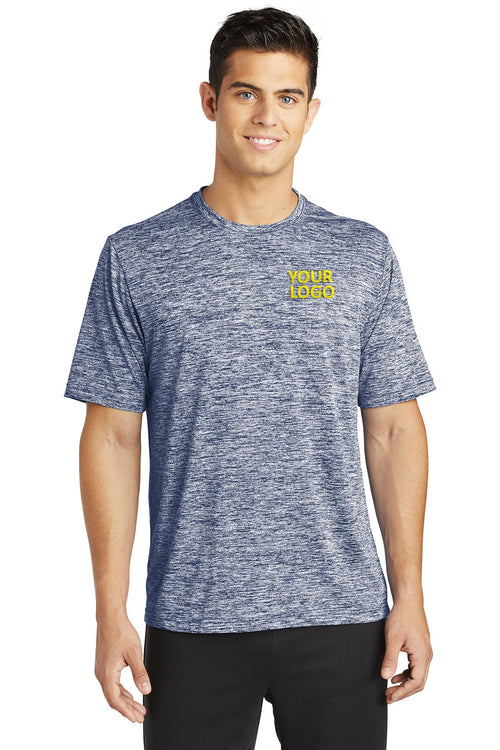Sport-Tek Ladies PosiCharge Electric Heather Branded Sporty Tee's, True Navy Electric
