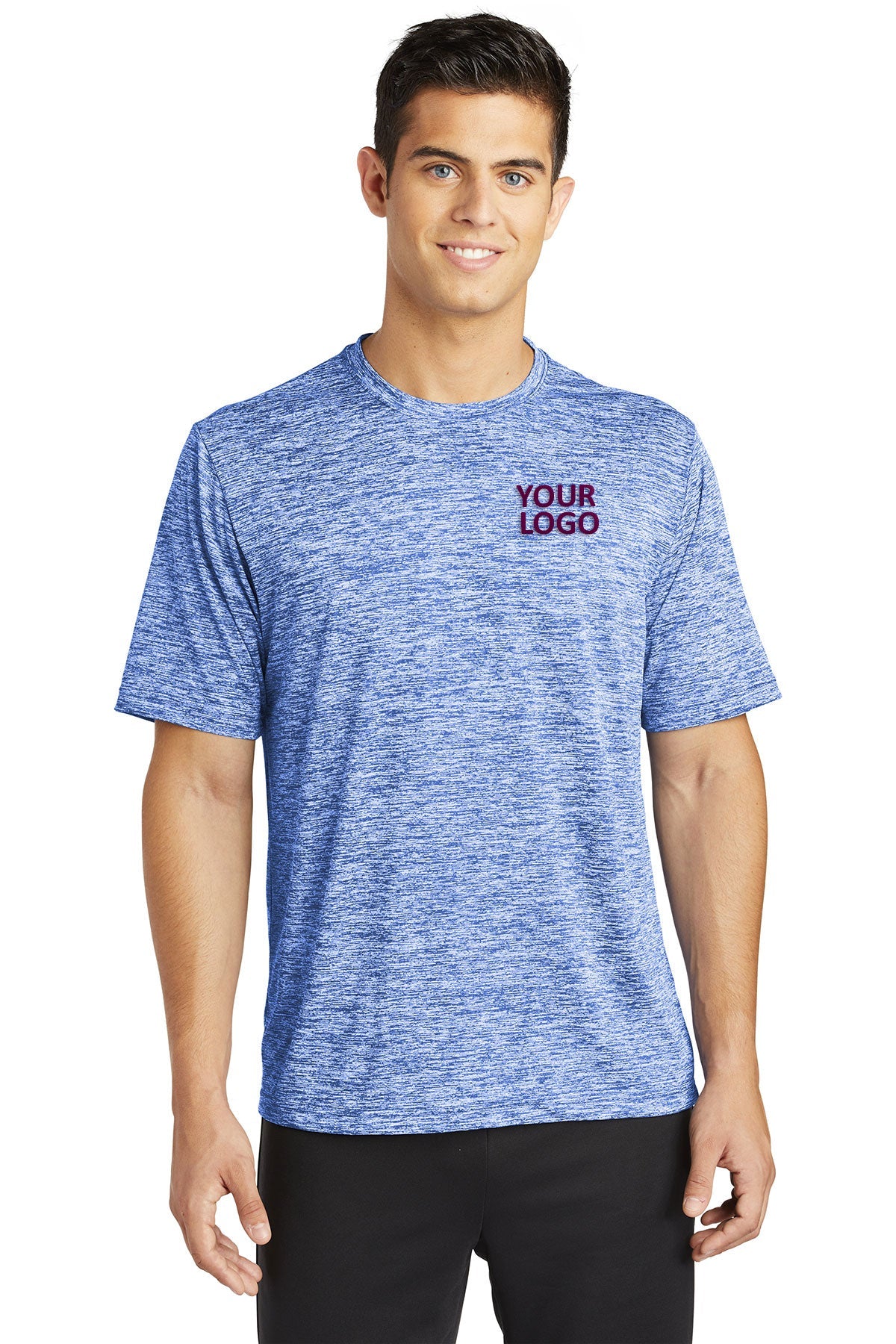 Sport-Tek PosiCharge Branded Electric Heather Tee's, True Royal Electric