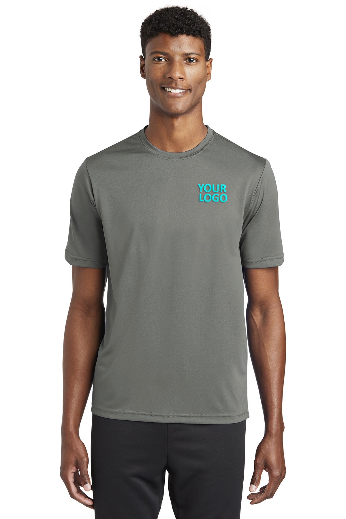 Sport-Tek PosiCharge Customized Tough Tee's, Dark Smoke Grey
