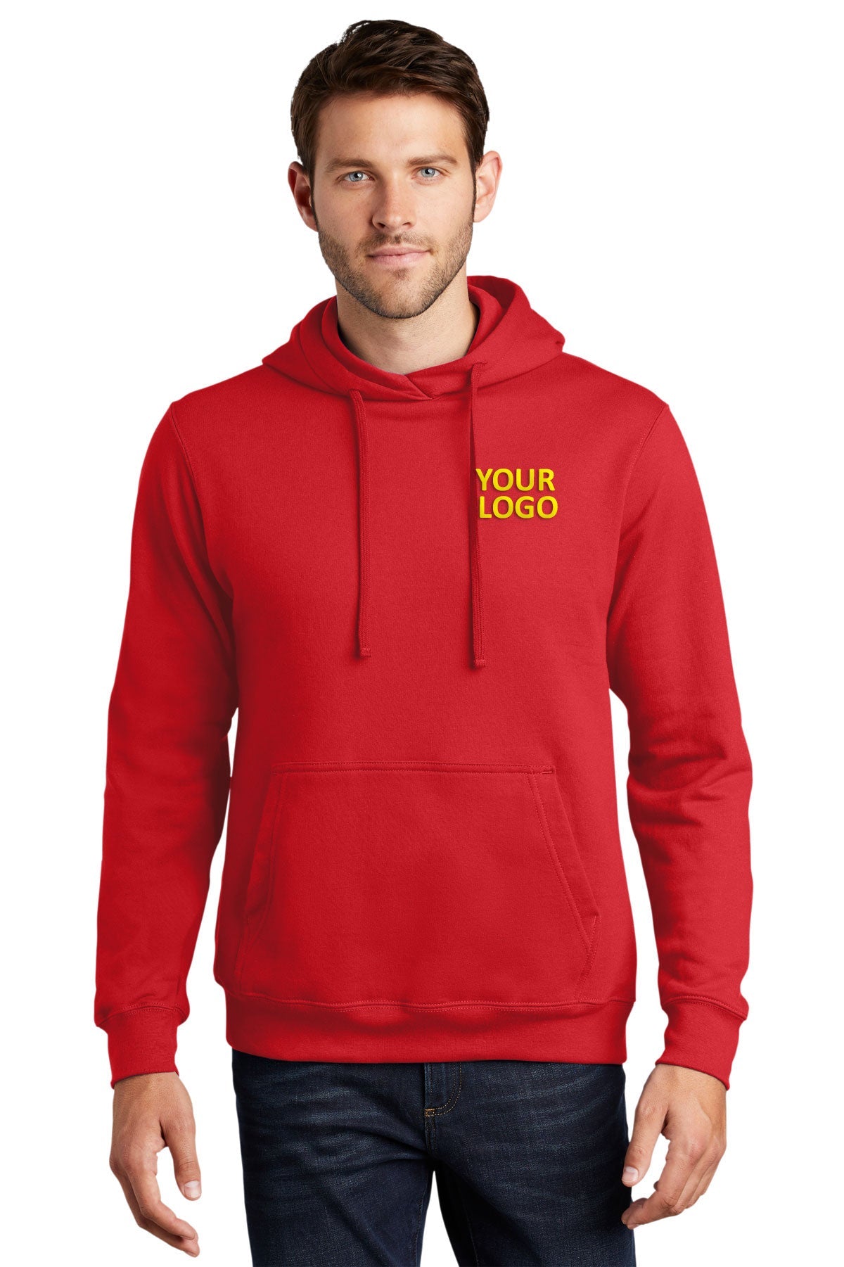 port & company bright red pc850h custom logo sweatshirts