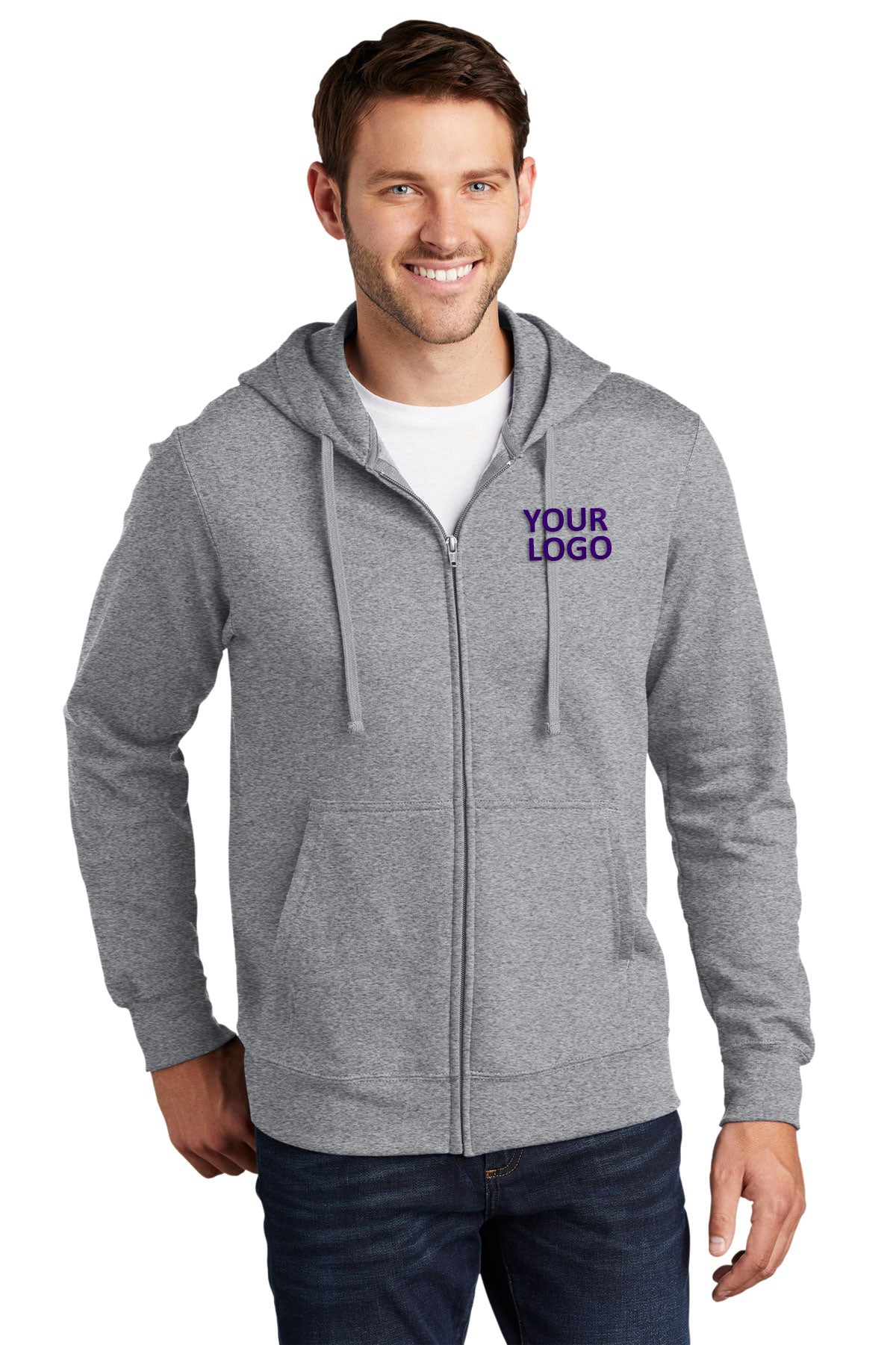 port & company athletic heather pc850zh custom logo sweatshirts embroidered
