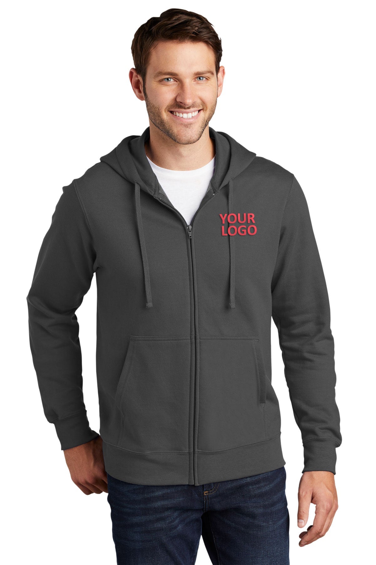 port & company charcoal pc850zh custom logo sweatshirts embroidered