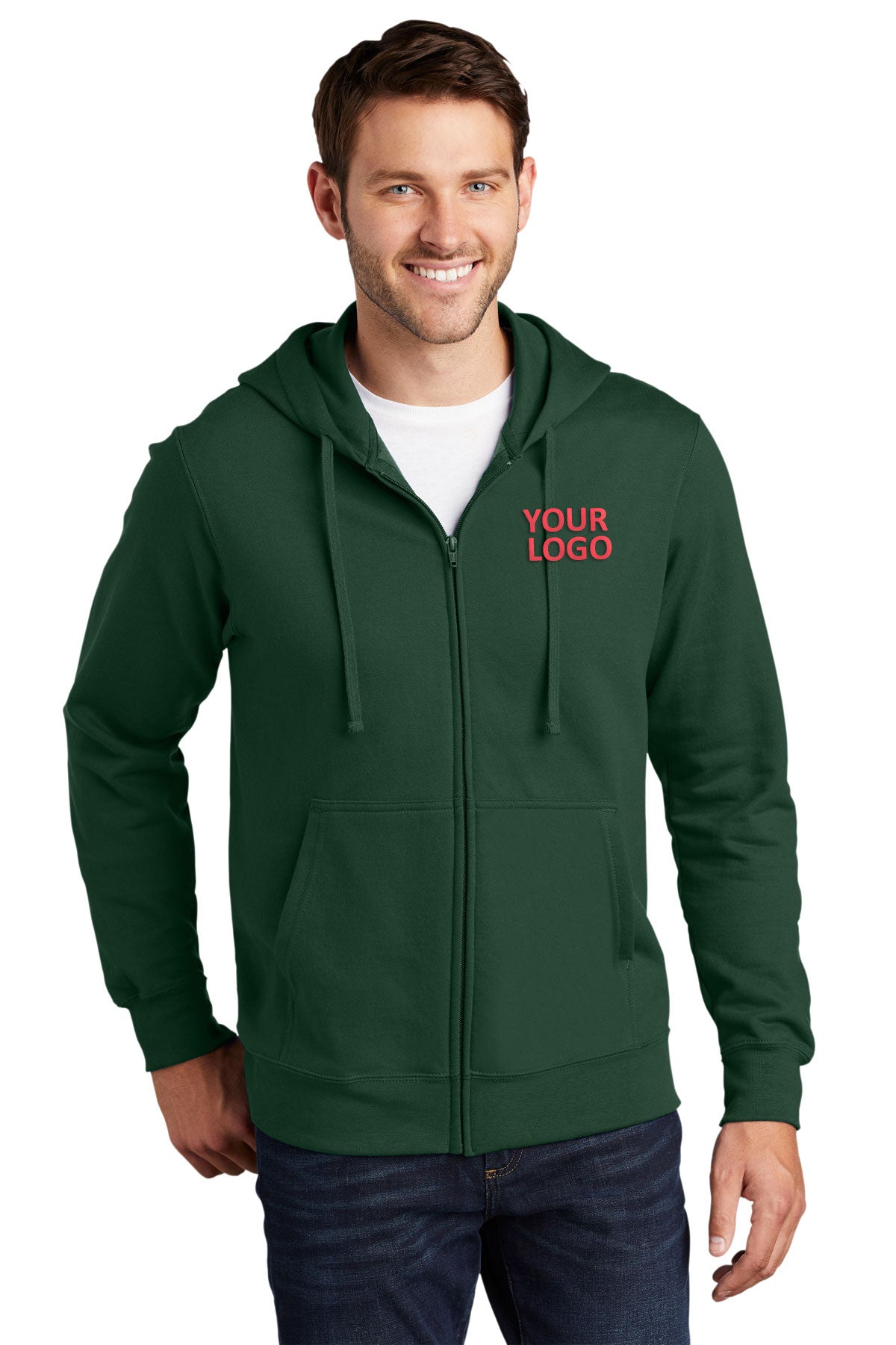 port & company forest green pc850zh custom logo sweatshirts embroidered