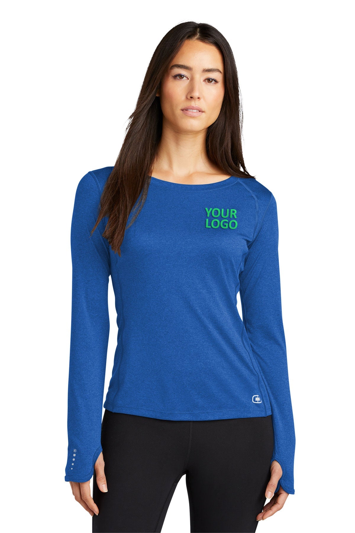 ogio endurance ladies long sleeve pulse crew loe321 electric blue