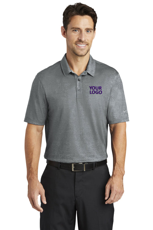 Nike Ladies Dri-FIT Crosshatch Customized Polos, Cool Grey/ Anthracite