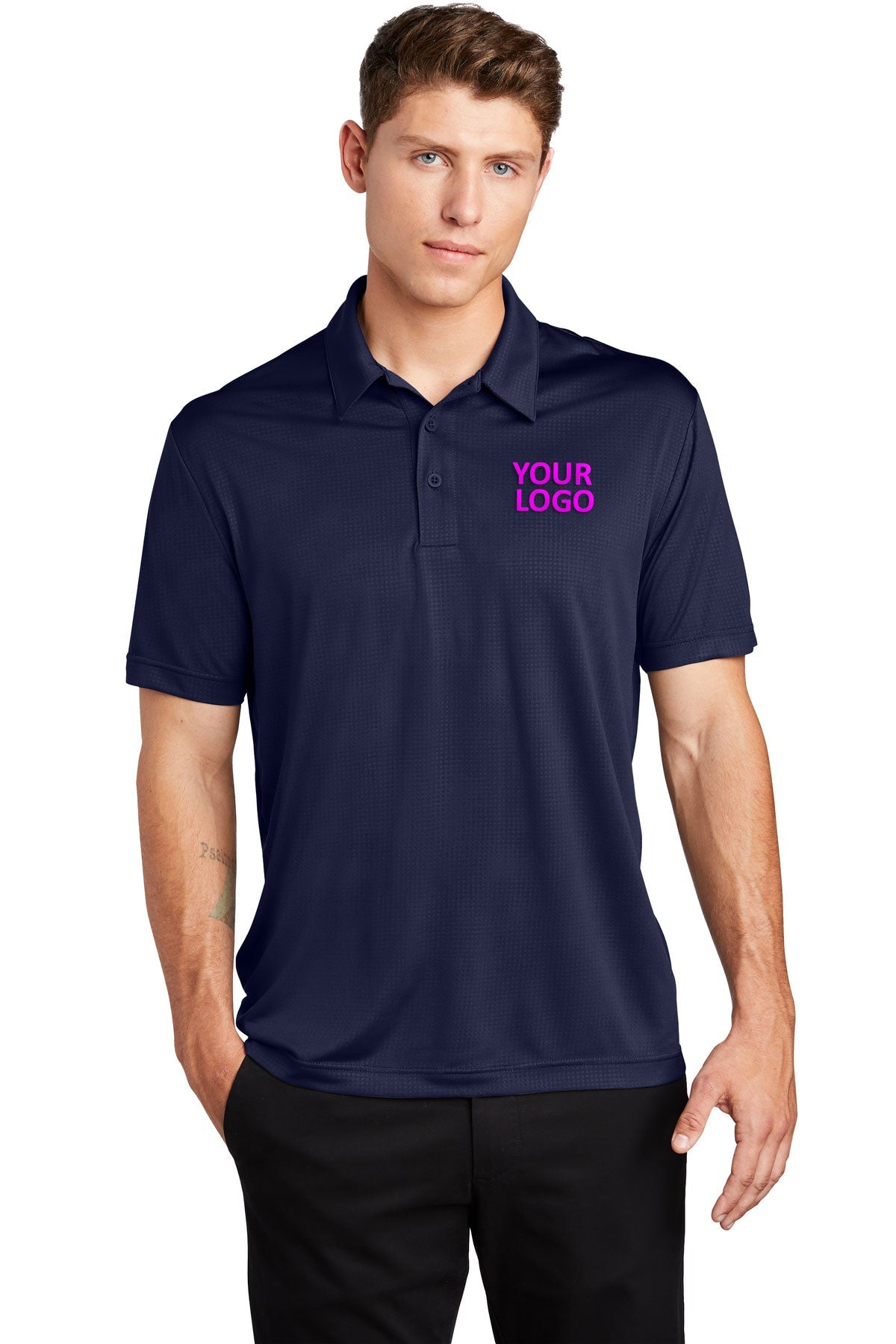 Sport-Tek True Navy ST630 corporate logo polo shirts