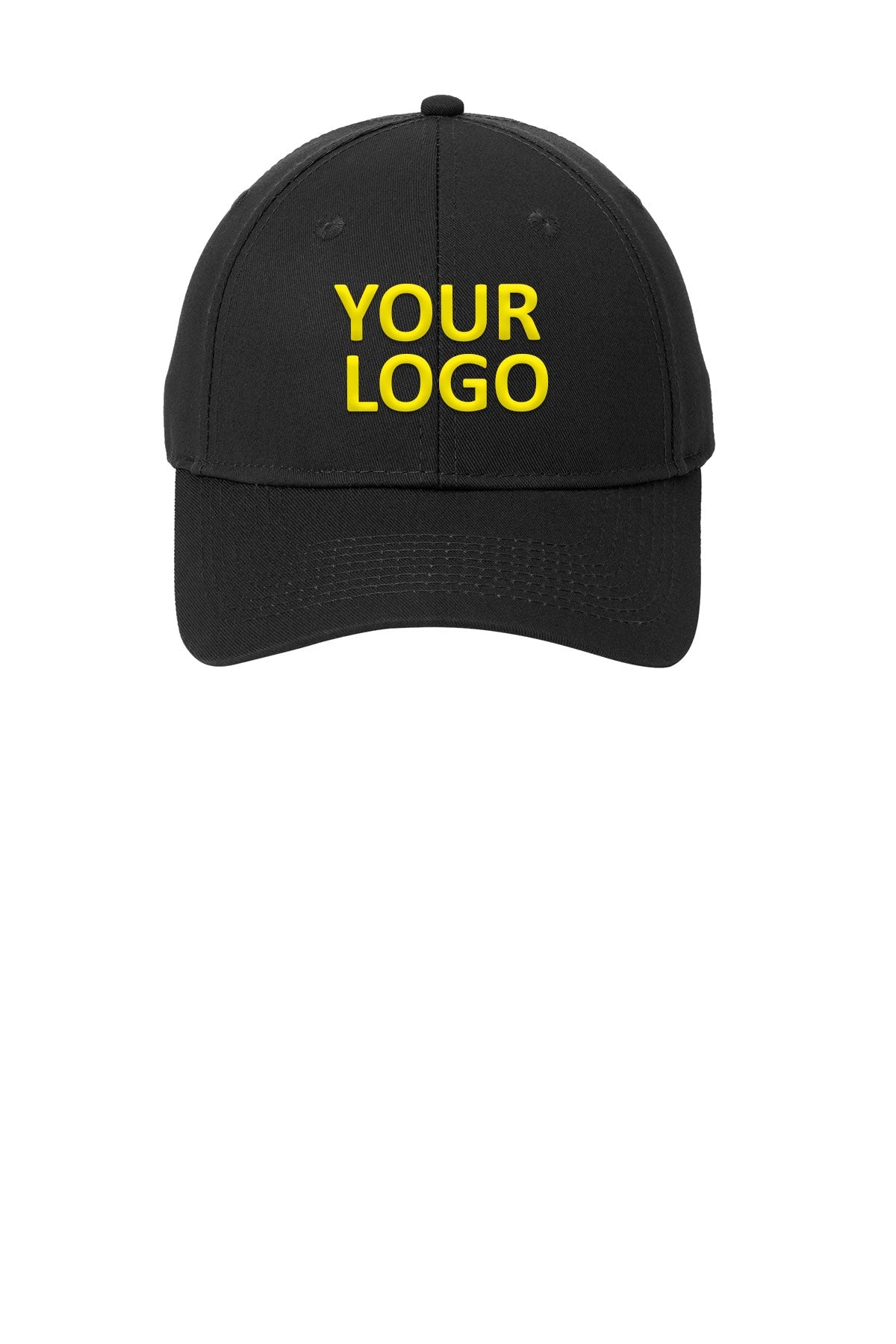 Port Authority Six Panel Twill Customized Caps, Black