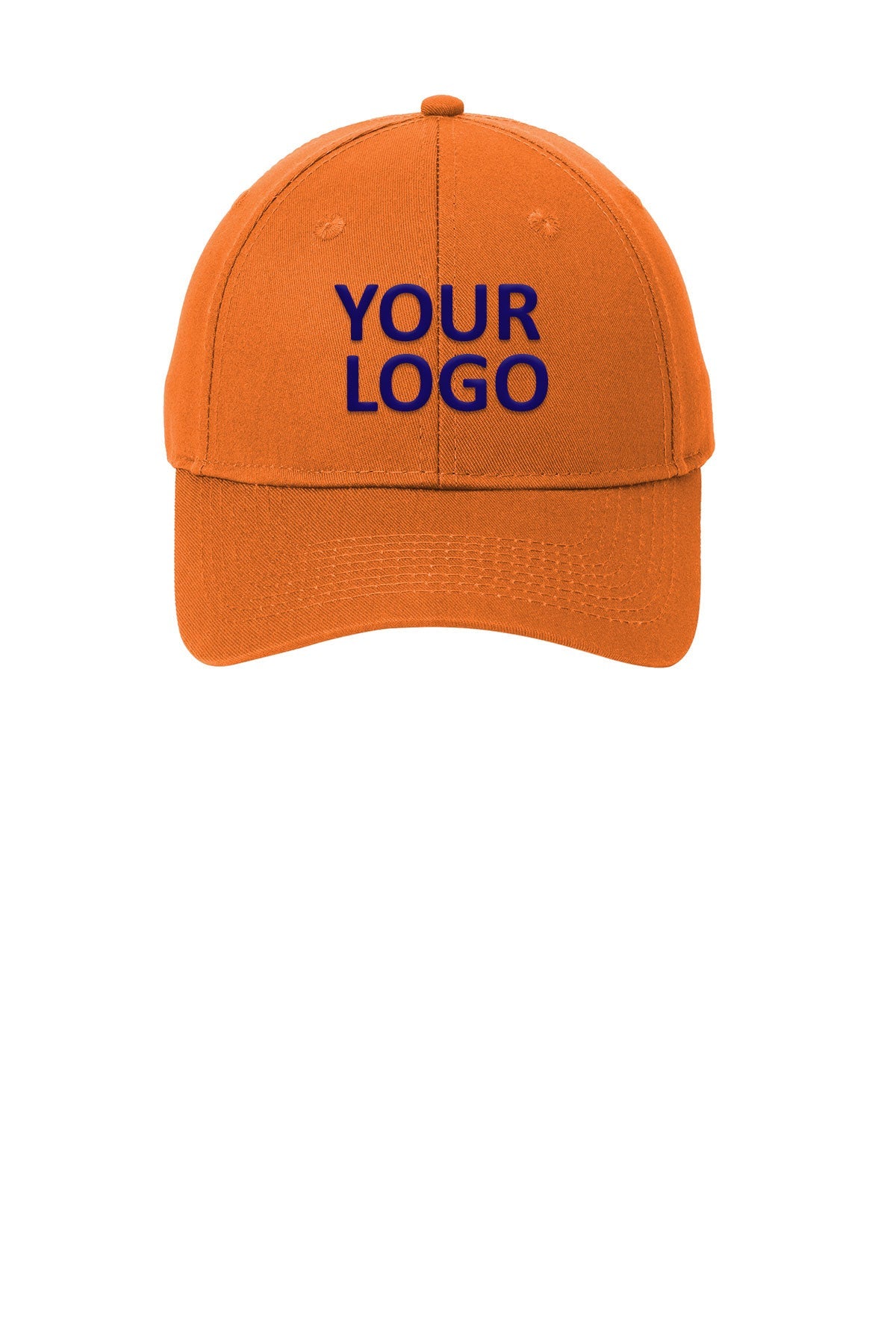 Port Authority Six Panel Twill Branded Caps, Orange