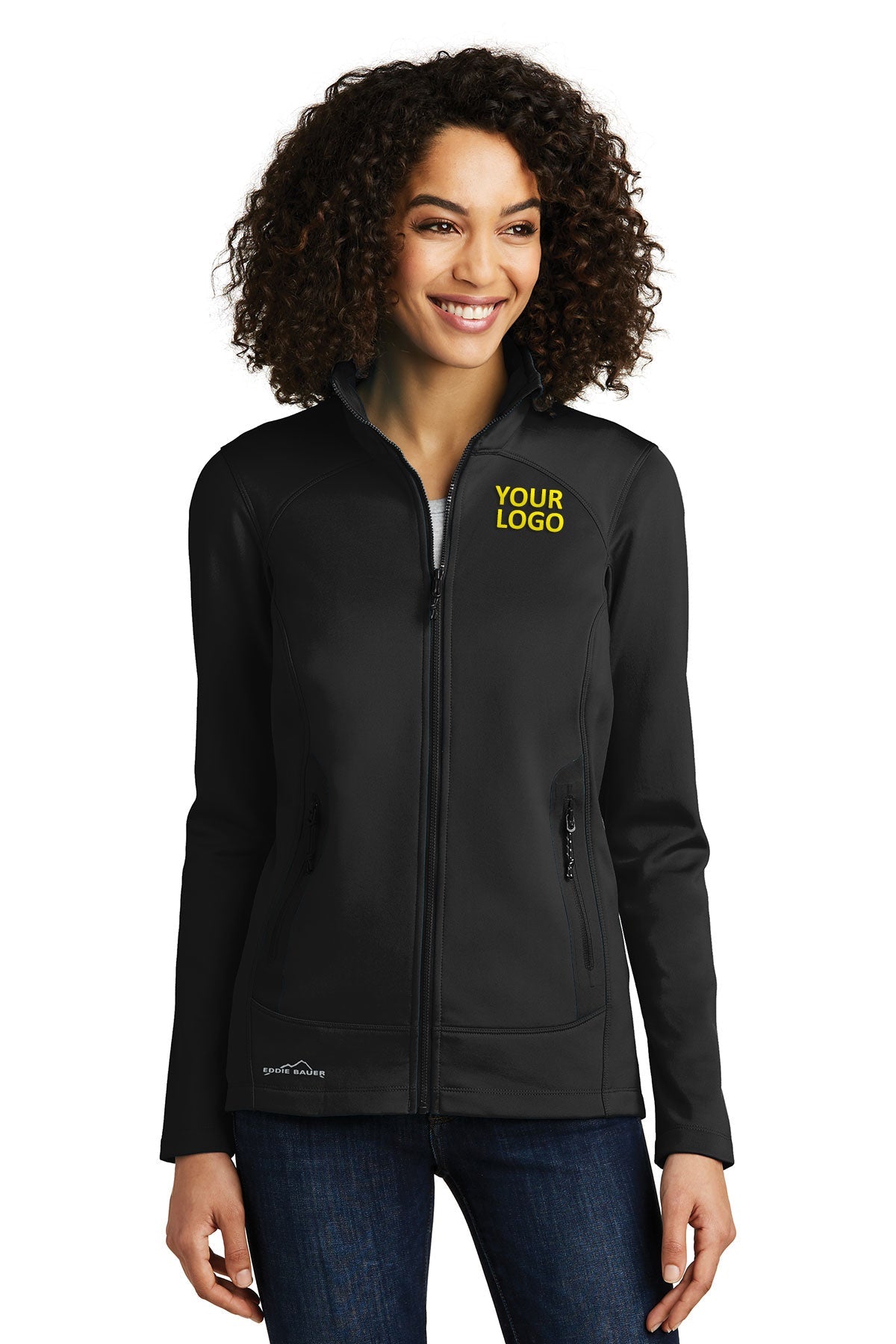 Eddie Bauer Black EB241 company sweatshirts embroidered