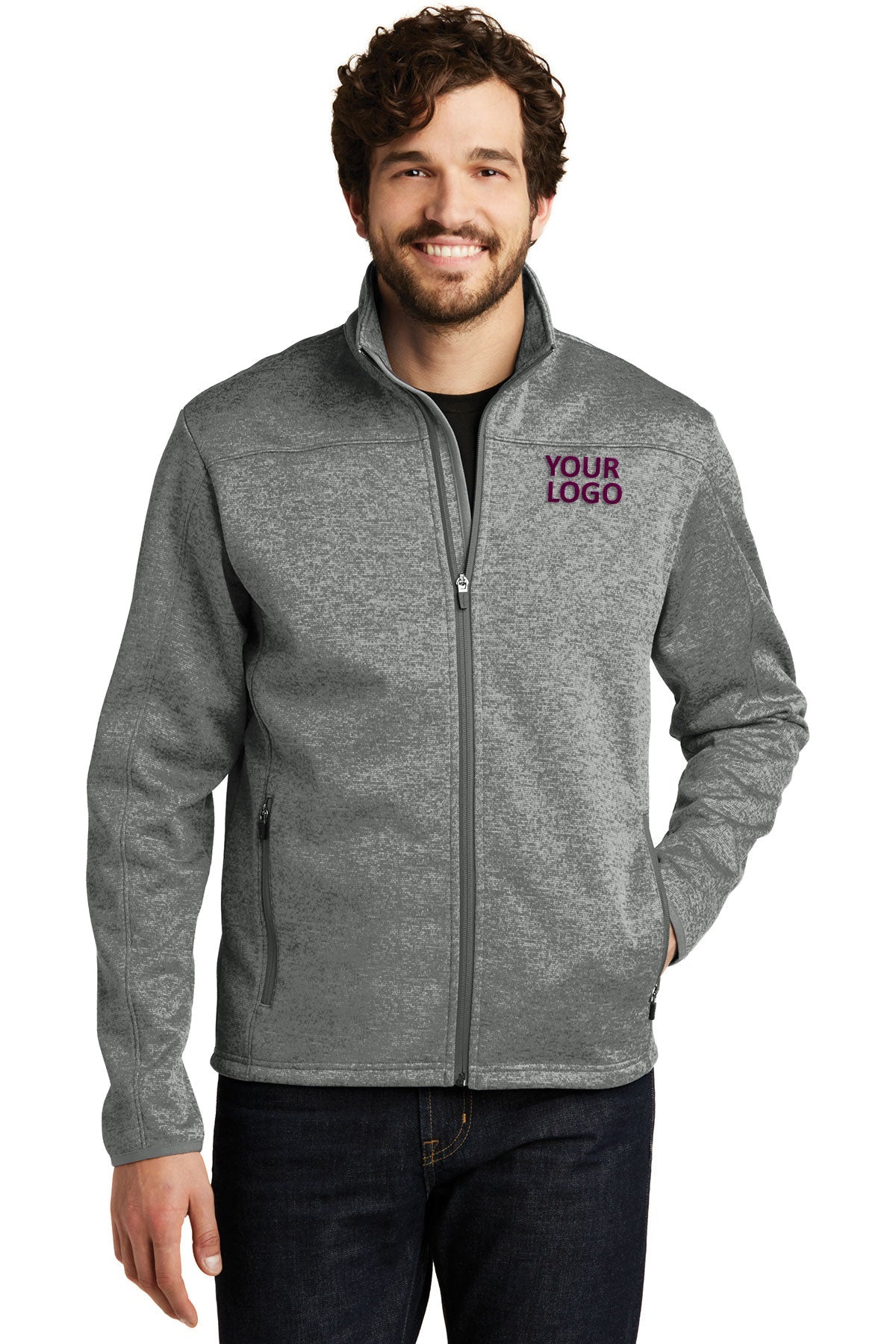 Eddie Bauer Grey Heather/ Grey EB540 business logo jackets