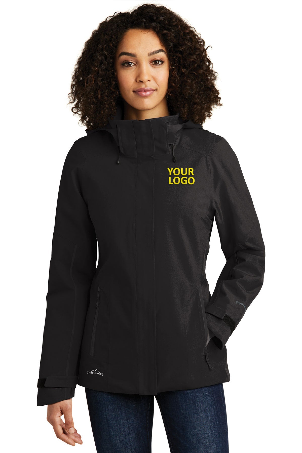 Eddie Bauer Black EB555 embroidered team jackets