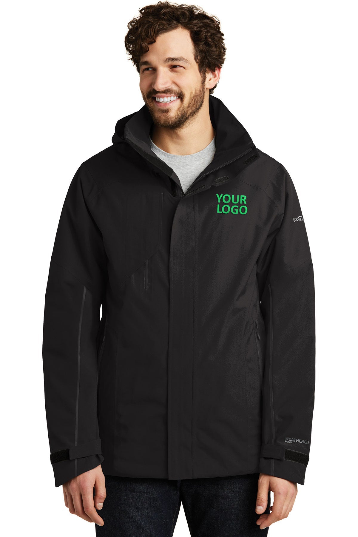 Eddie Bauer Black EB554 embroidered team jackets