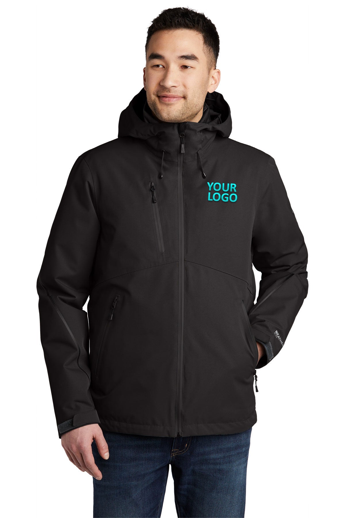 Eddie Bauer Black/ Black EB556 embroidered team jackets