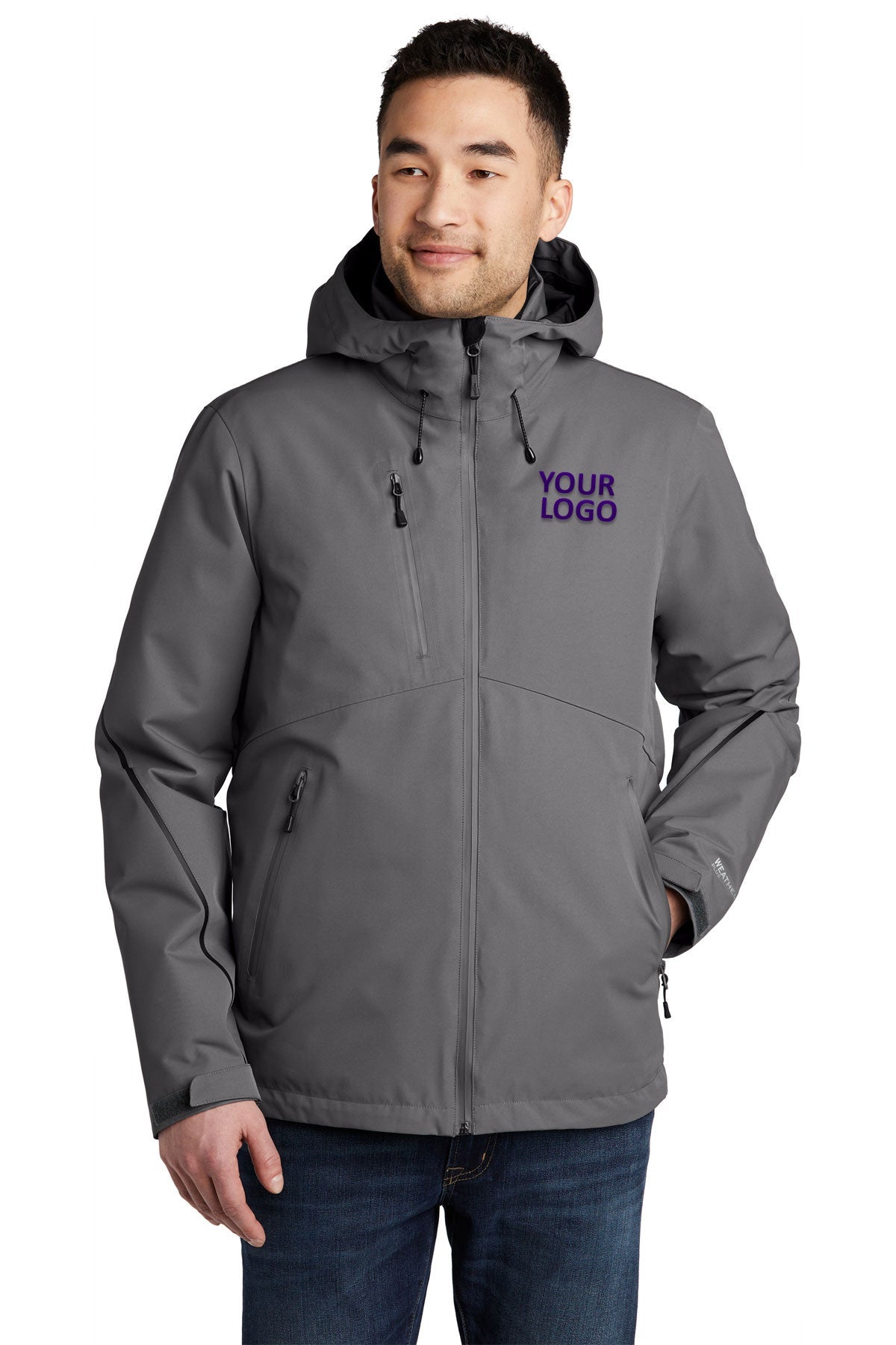 Eddie Bauer Metal Grey EB556 company logo jackets