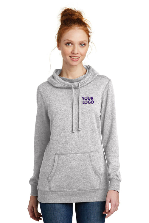 District Made Mens Lightweight Fleece Hoodie Heathered Grey