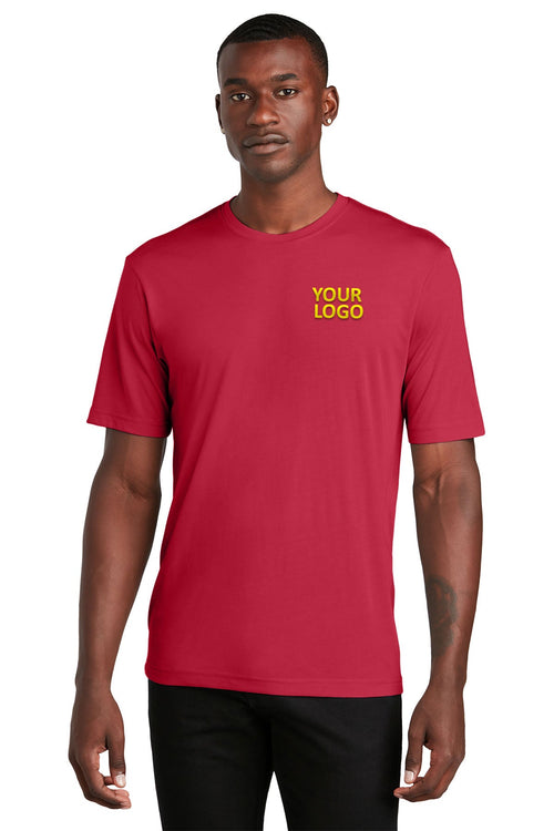Sport-Tek Long Sleeve PosiCharge Competitor Branded Cotton Touch Tee's, Deep Red