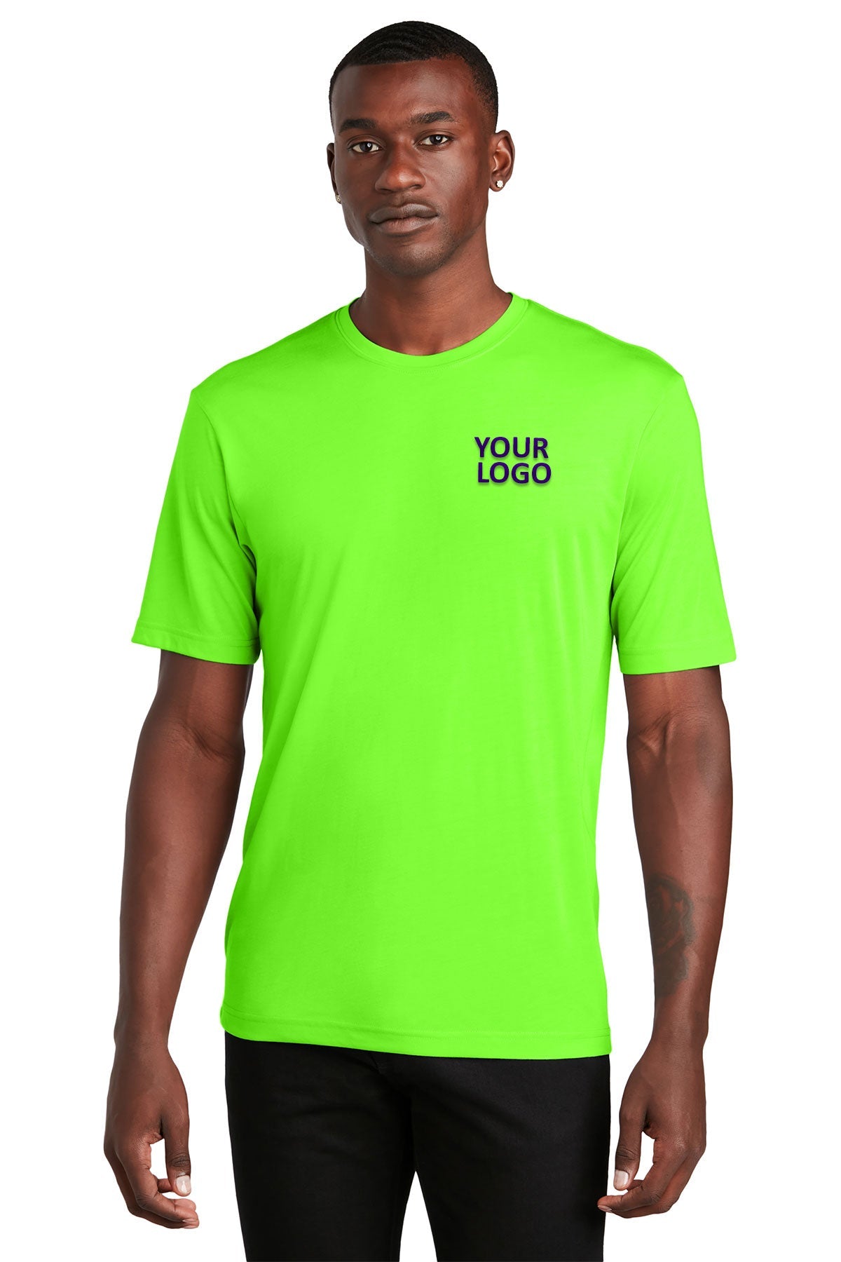 Sport-Tek PosiCharge Competitor Custom Cotton Touch Tee's, Neon Green