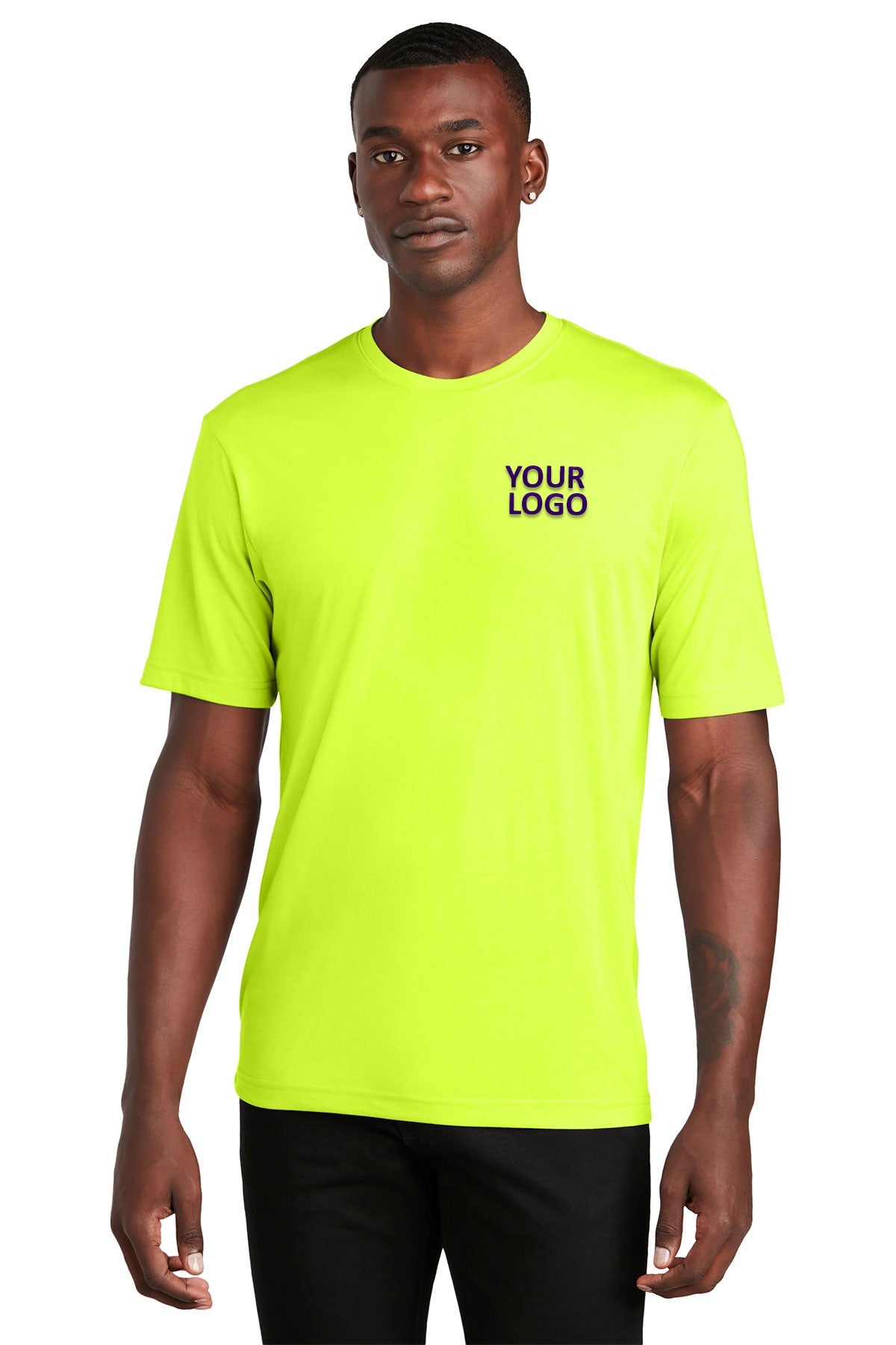 Sport-Tek PosiCharge Competitor Custom Cotton Touch Tee's, Neon Yellow
