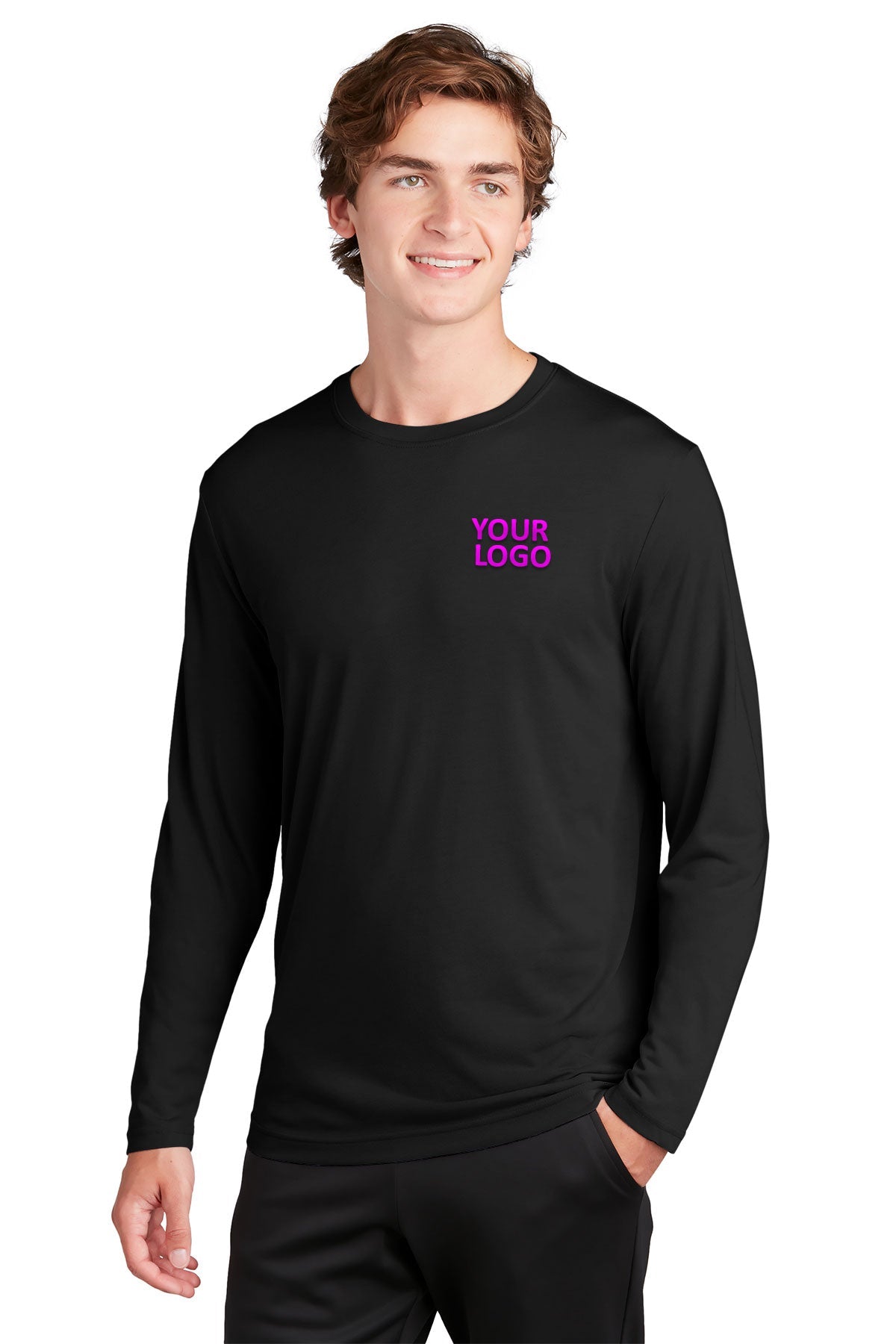 Sport-Tek Long Sleeve PosiCharge Competitor Branded Cotton Touch Tee's, Black [Century Sales and Management]