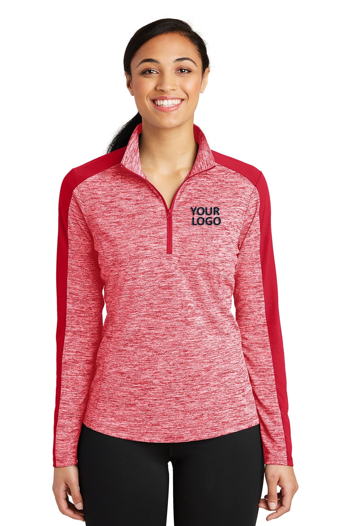 Sport-Tek Deep Red Electric/ Deep Red LST397 custom work sweatshirts