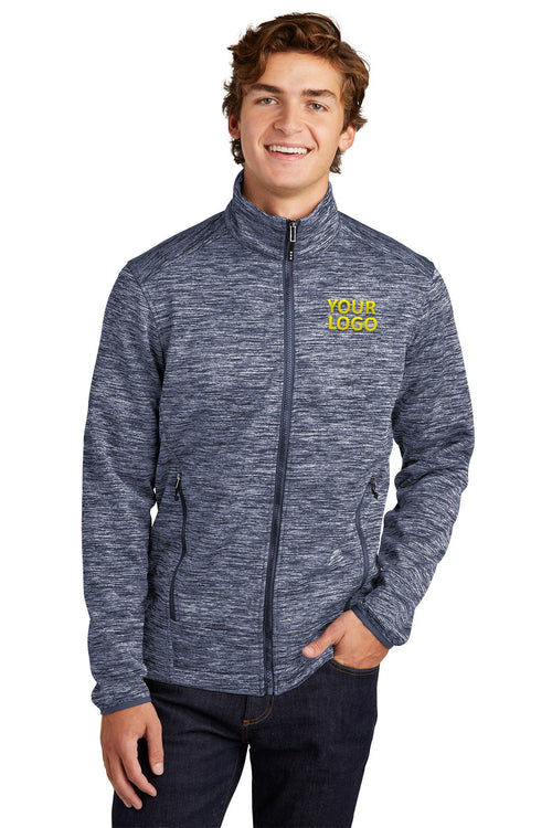 Sport-Tek Ladies PosiCharge Electric Heather Branded Soft Shell Jackets, True Navy Electric