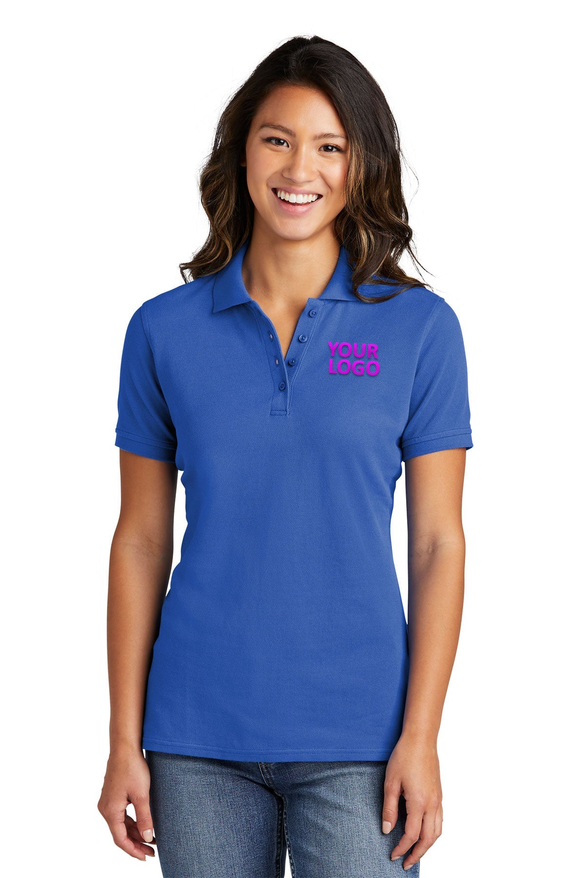 Port & Company Ladies Ring Spun Customized Polos, Royal