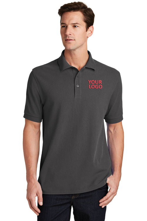 Port & Company Ladies Ring Spun Customized Polos, Charcoal