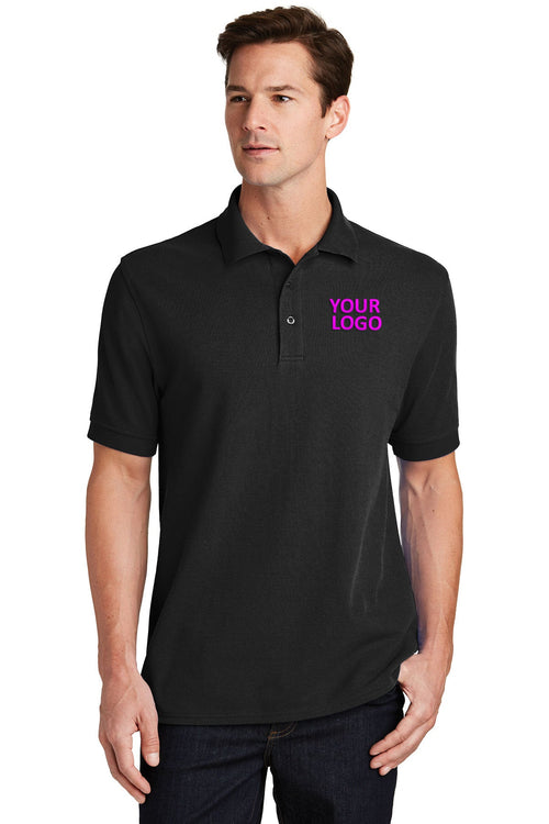 Port & Company Ladies Ring Spun Customized Polos, Jet Black