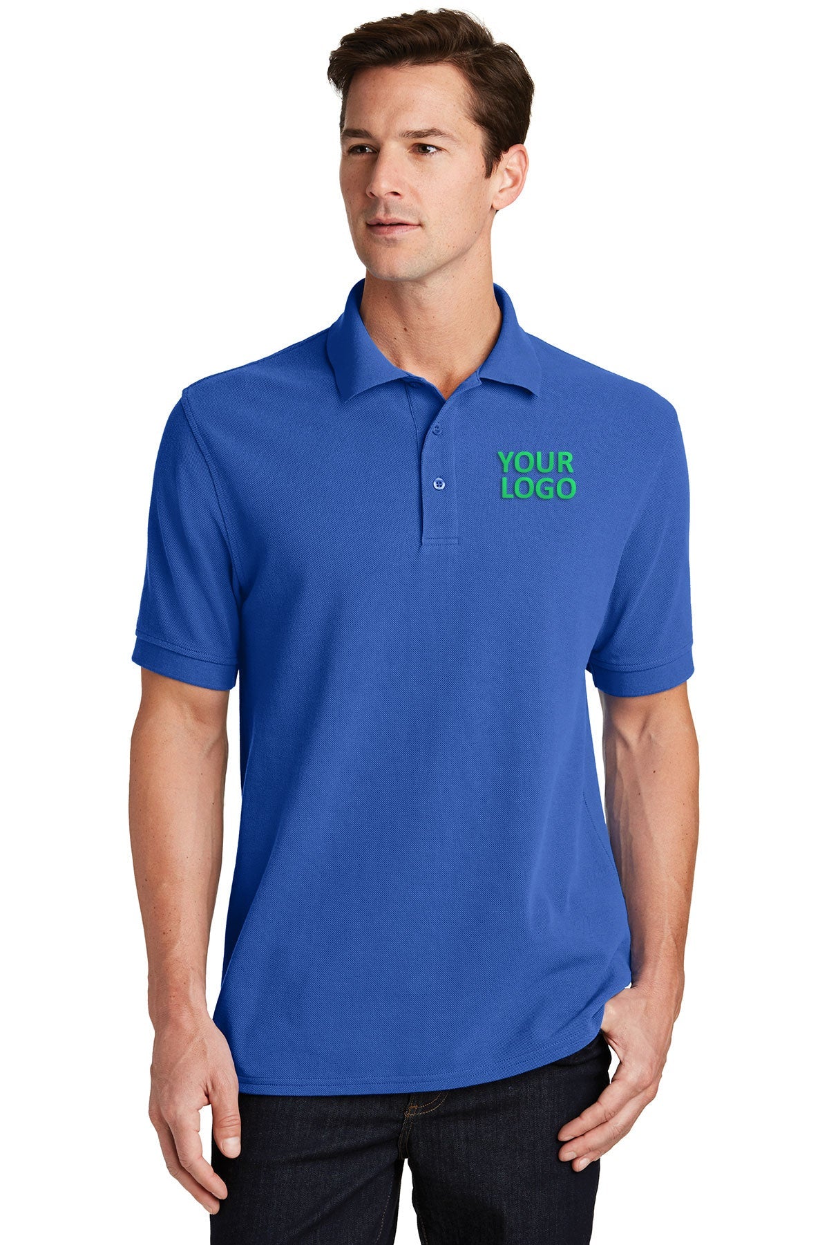Port & Company Ring Spun Customized Polos, Royal