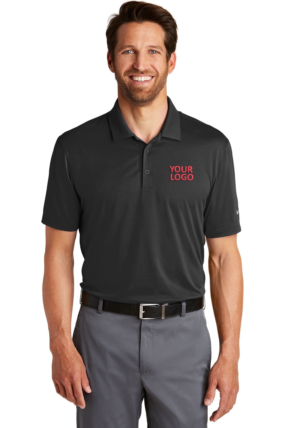 Nike Dri-FIT Legacy Customized Polos, Black [Red Gate]