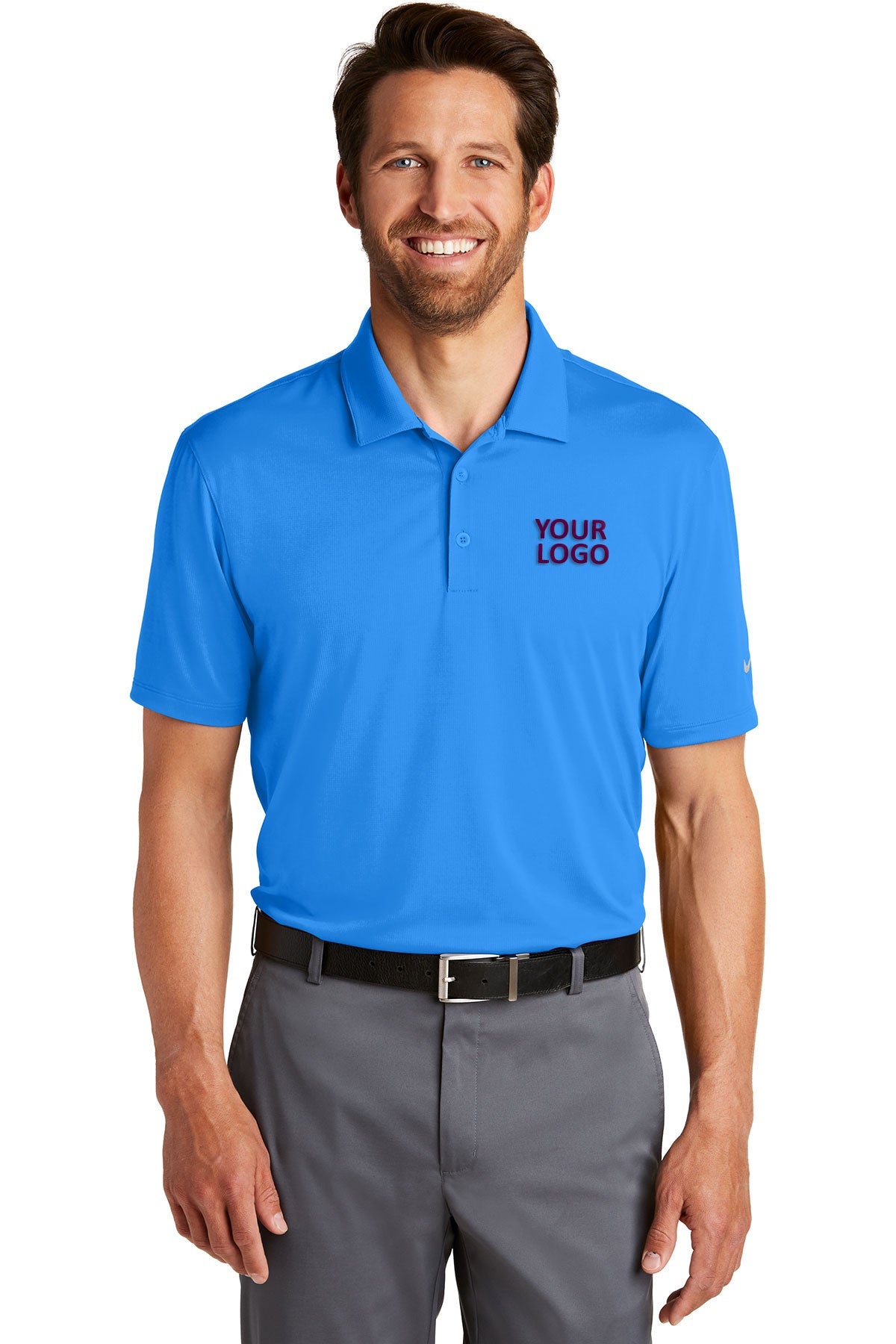 Nike Dri-FIT Legacy Customized Polos, Light Photo Blue