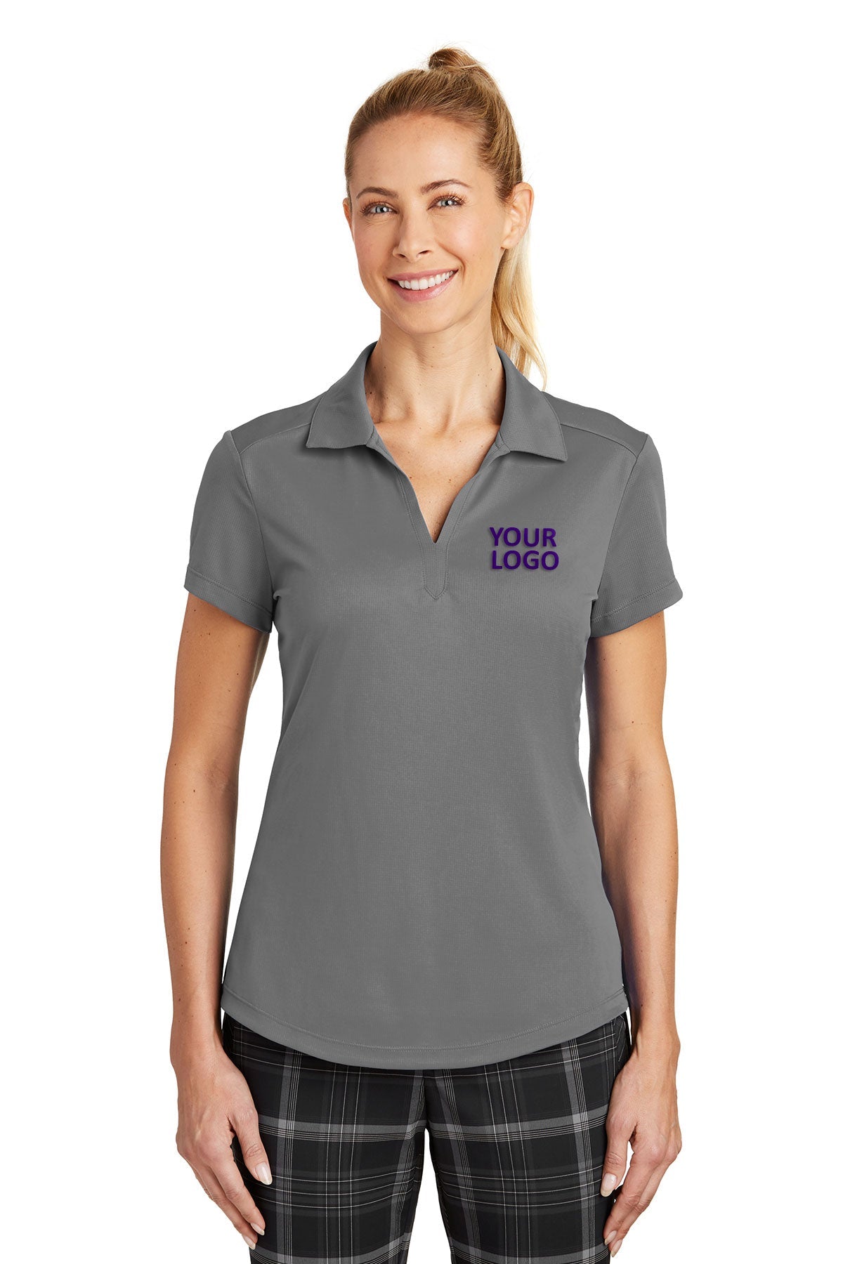 nike dark grey 838957 polo shirts with embroidered custom logo