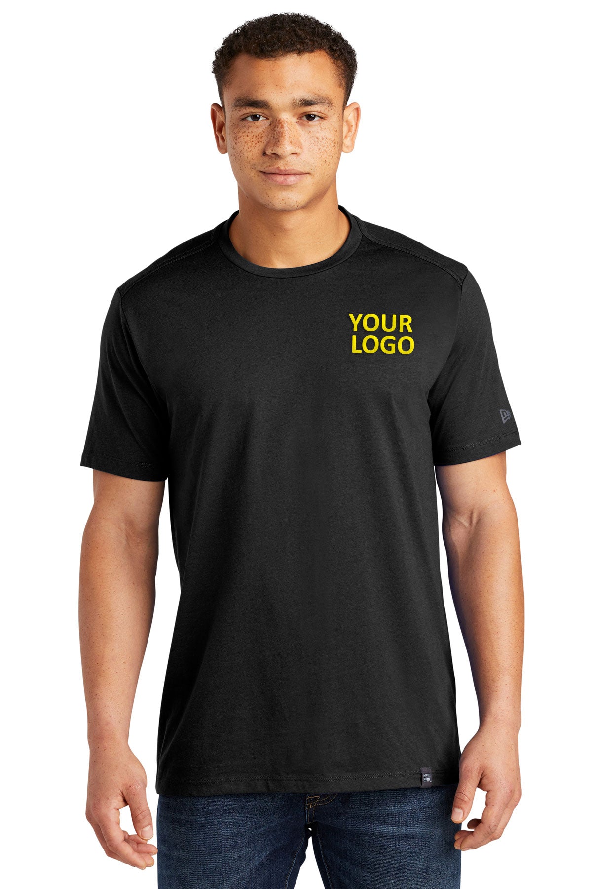 New Era Heritage Blend Custom Printed Tee's, Black