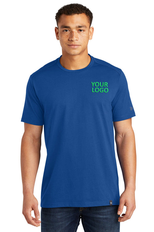 New Era Ladies Heritage Blend V-Neck Custom Printed Tee's, Royal