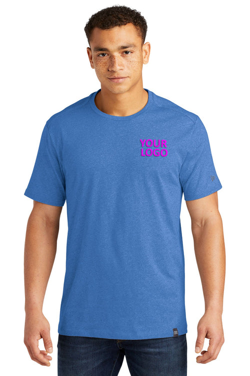 New Era Ladies Heritage Blend V-Neck Custom Printed Tee's, Royal Heather