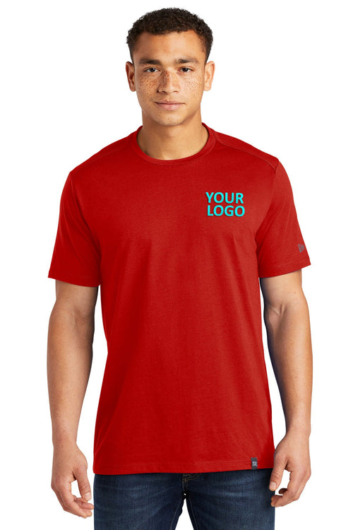 New Era Ladies Heritage Blend Custom Printed Tee's, Scarlet