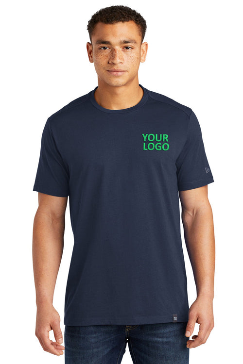 New Era Ladies Heritage Blend V-Neck Custom Printed Tee's, True Navy