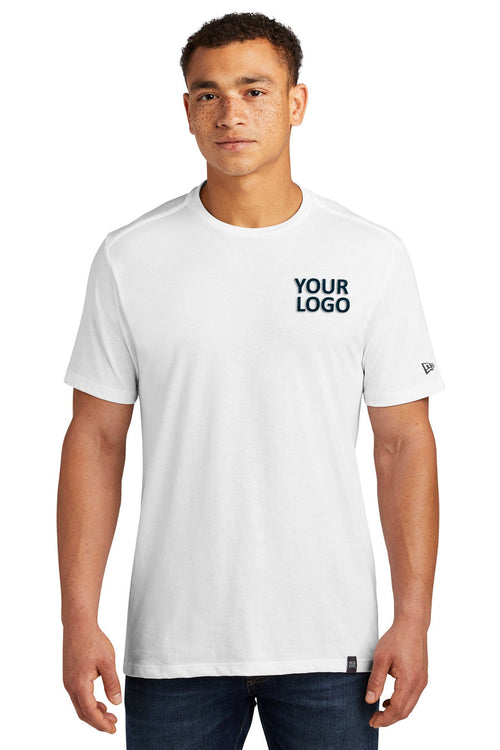 New Era Ladies Heritage Blend V-Neck Custom Printed Tee's, White