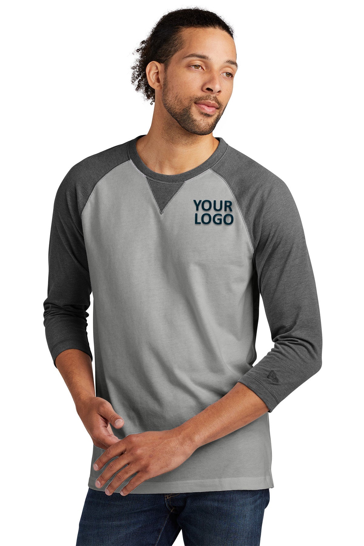 New Era Sueded Cotton 3/4-Sleeve Baseball Raglan Tee