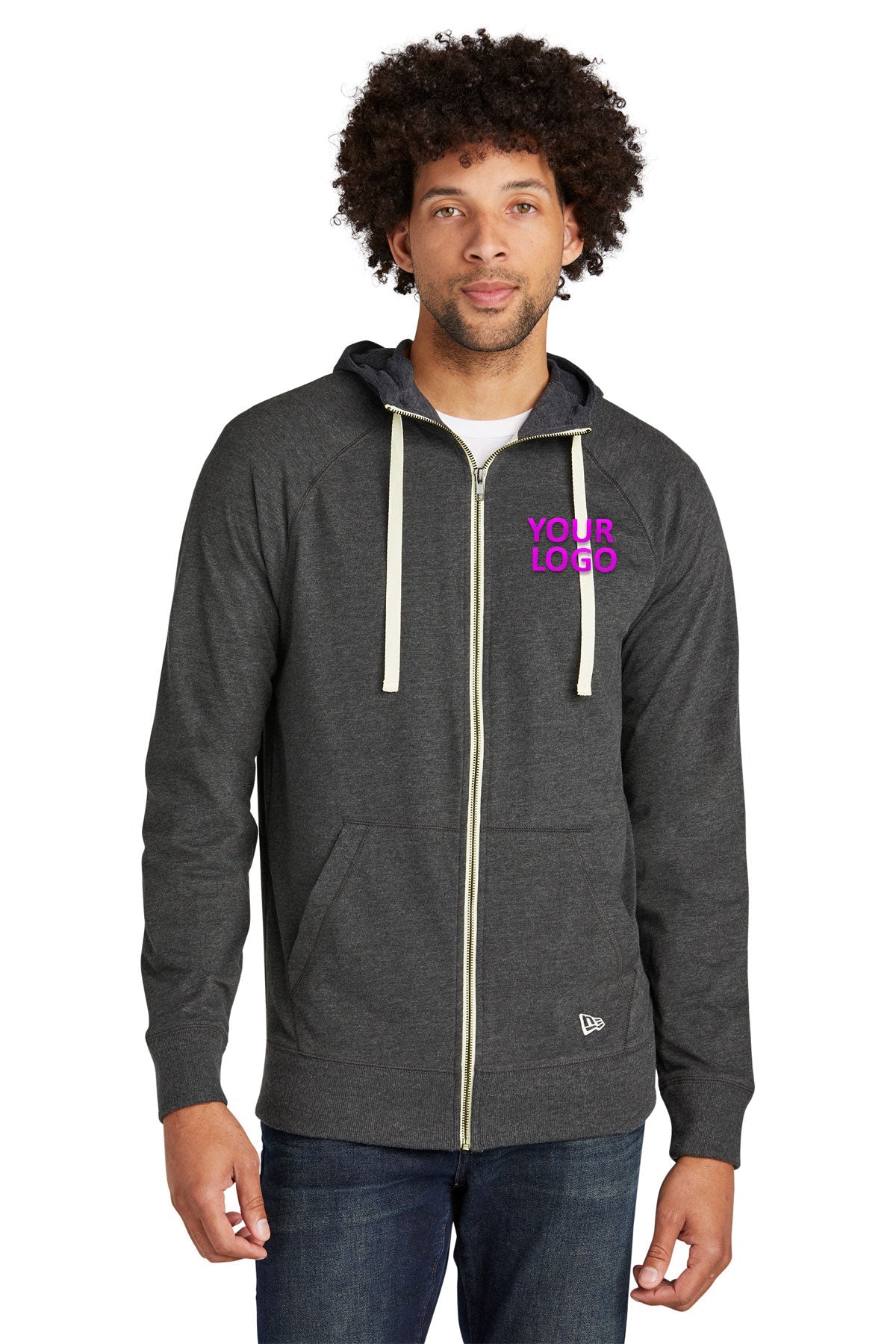 new era black heather nea122 custom printed sweatshirts