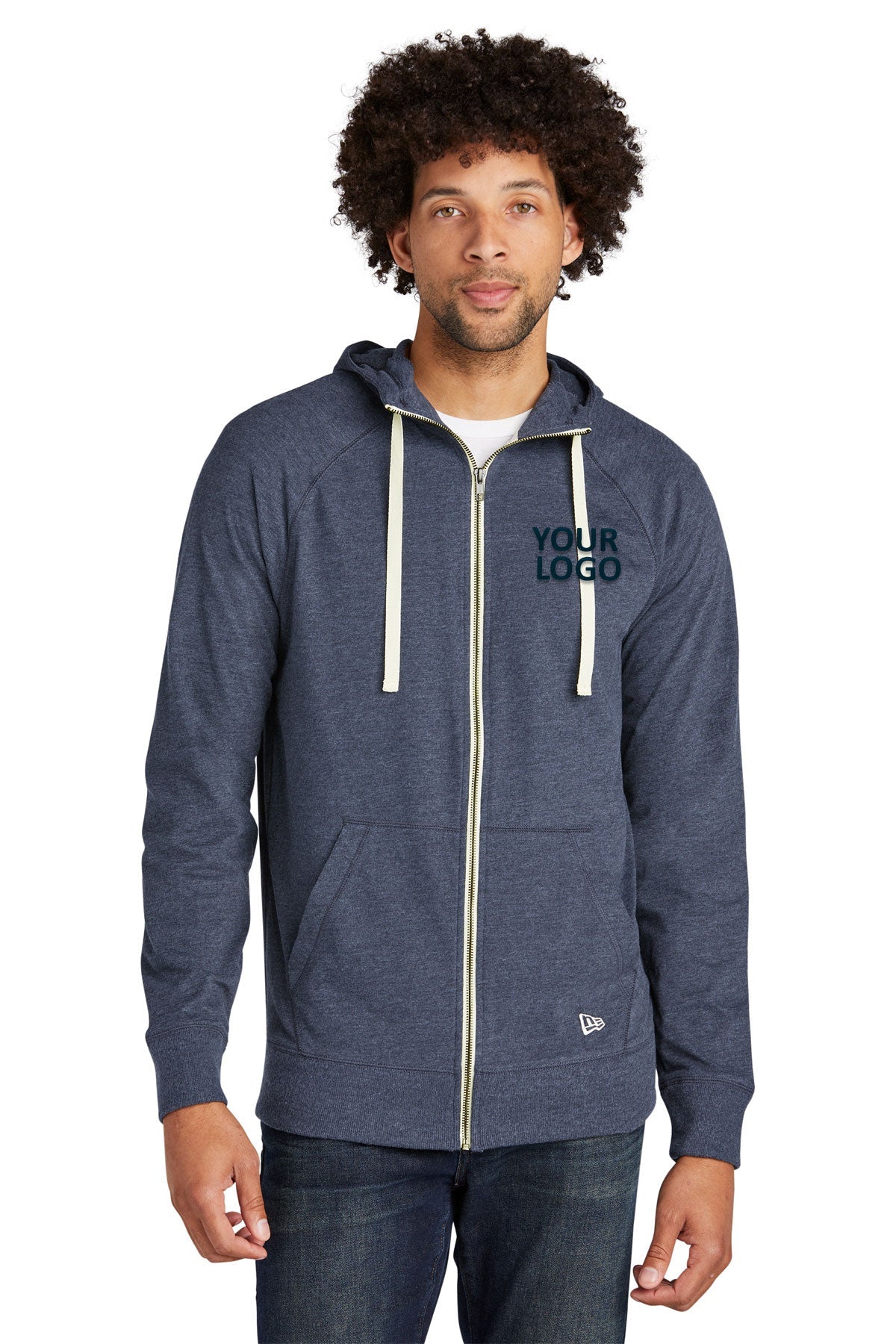 new era true navy heather nea122 business sweatshirts with logo