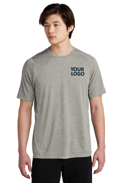 New Era Ladies Performance Scoop Neck Printed Tee's, Rainstorm Grey