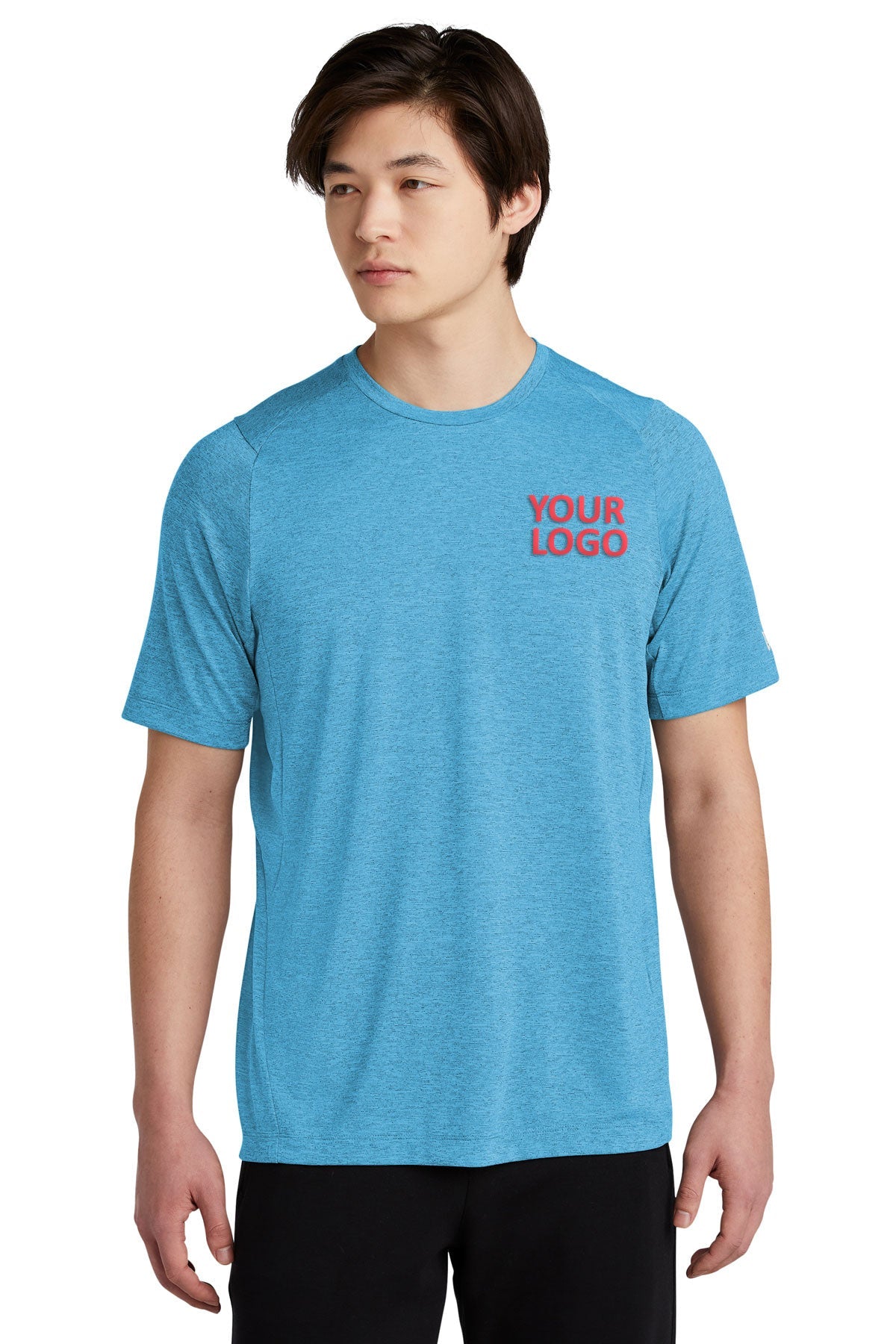 New Era Performance Custom Printed Tee's, Sky Blue