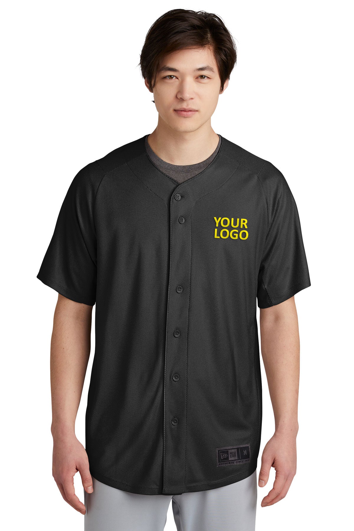 New Era Diamond Era Full-Button Customized Jerseys, Black