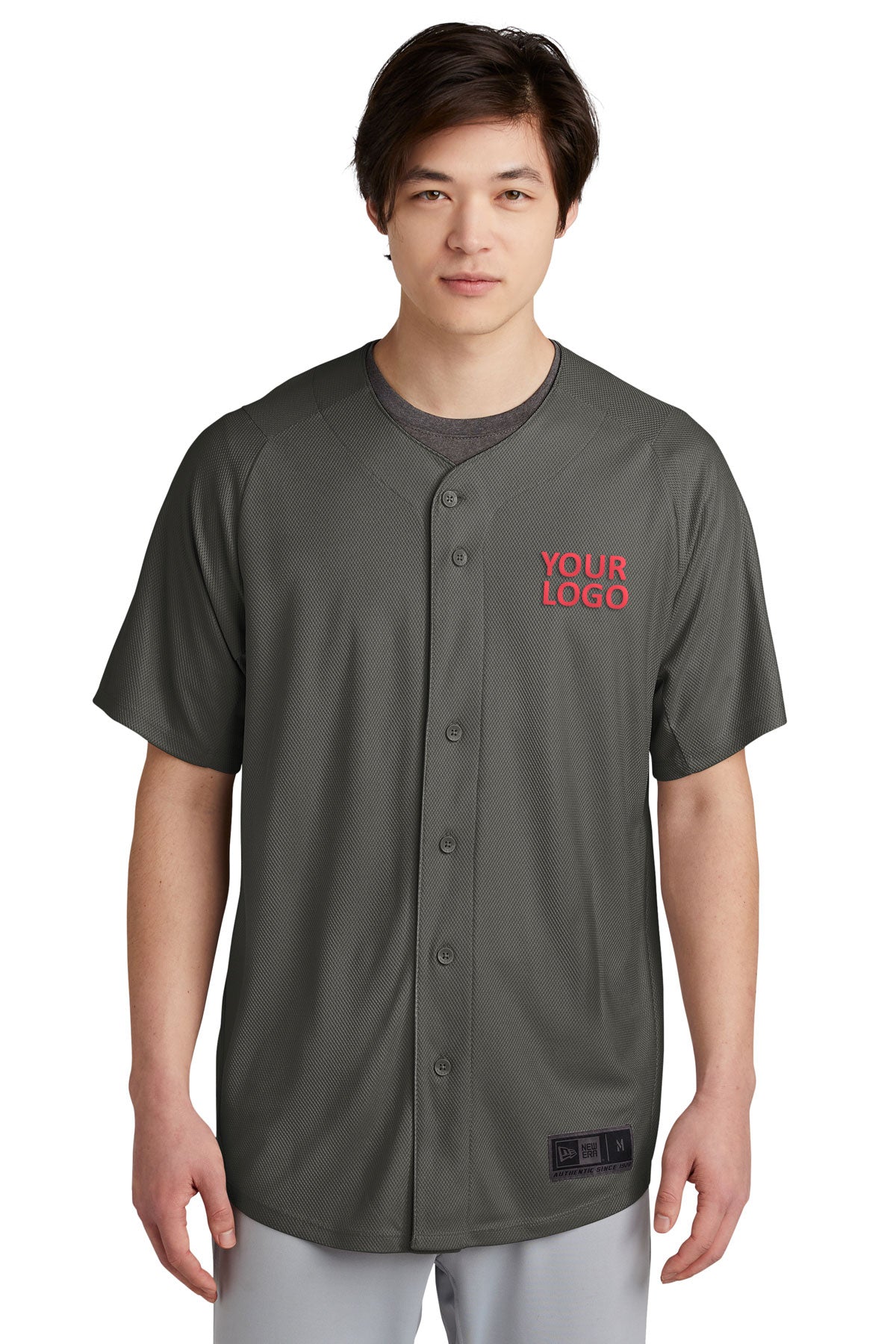 New Era Diamond Era Full-Button Customized Jerseys, Graphite