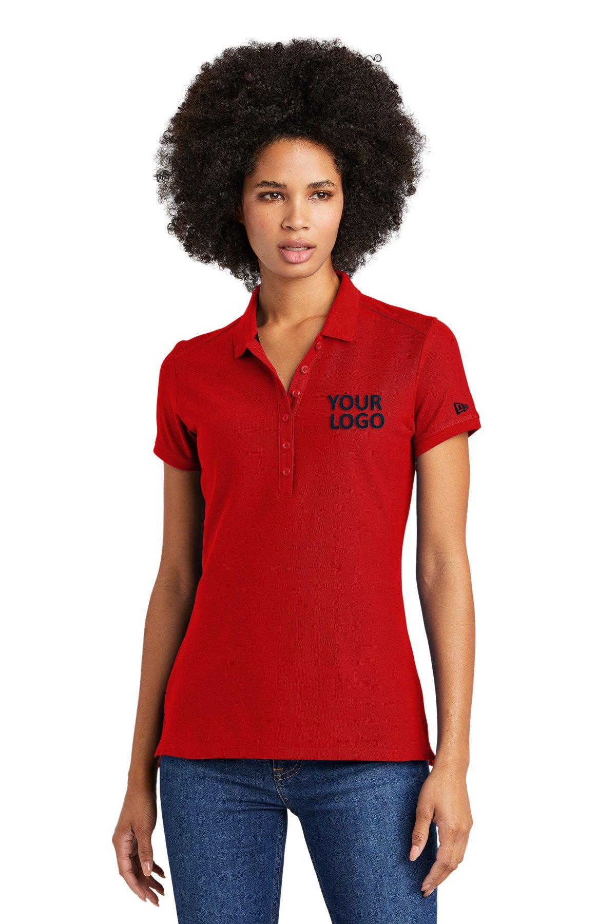 new era scarlet lnea300 custom design polo shirts