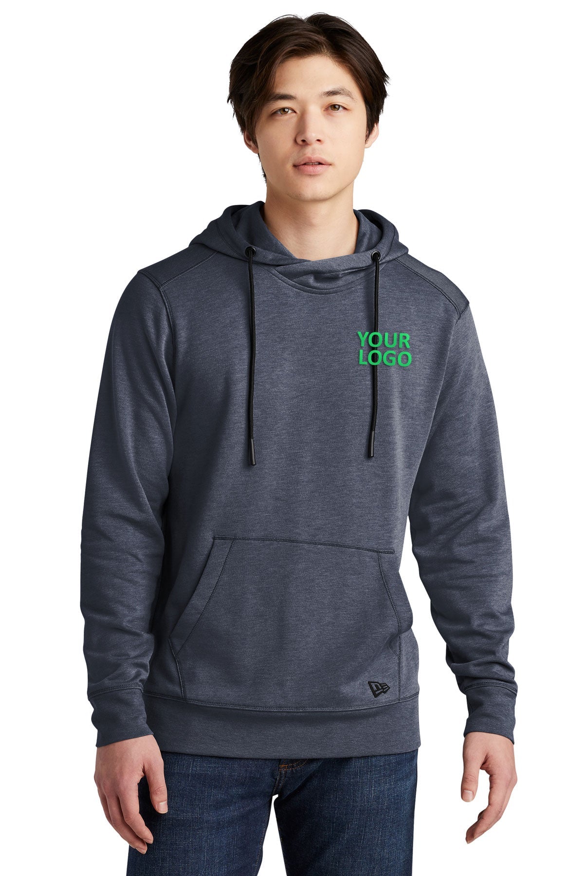 new era true navy heather nea510 custom design sweatshirts