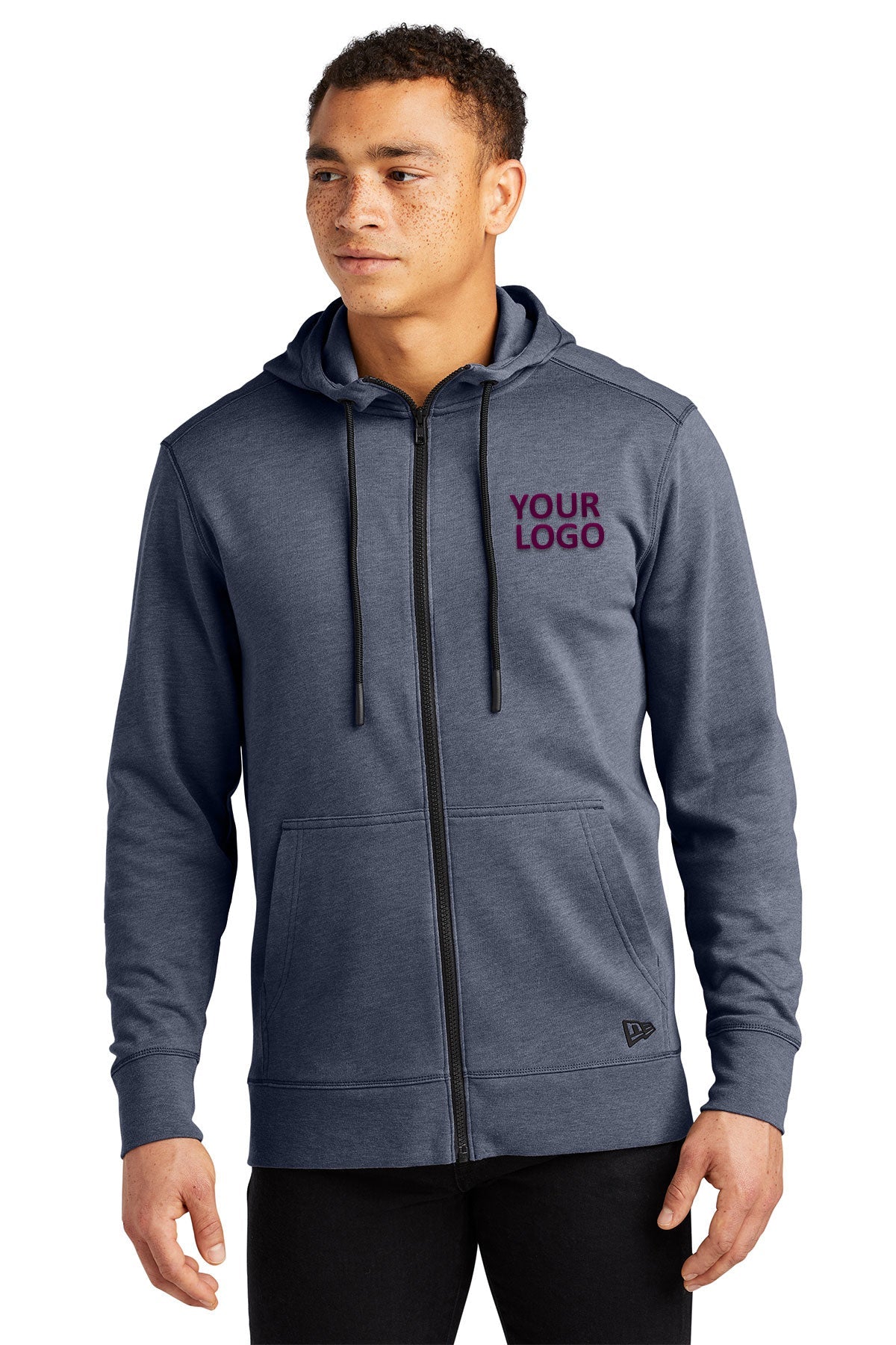 new era true navy heather nea511 business sweatshirts with logo