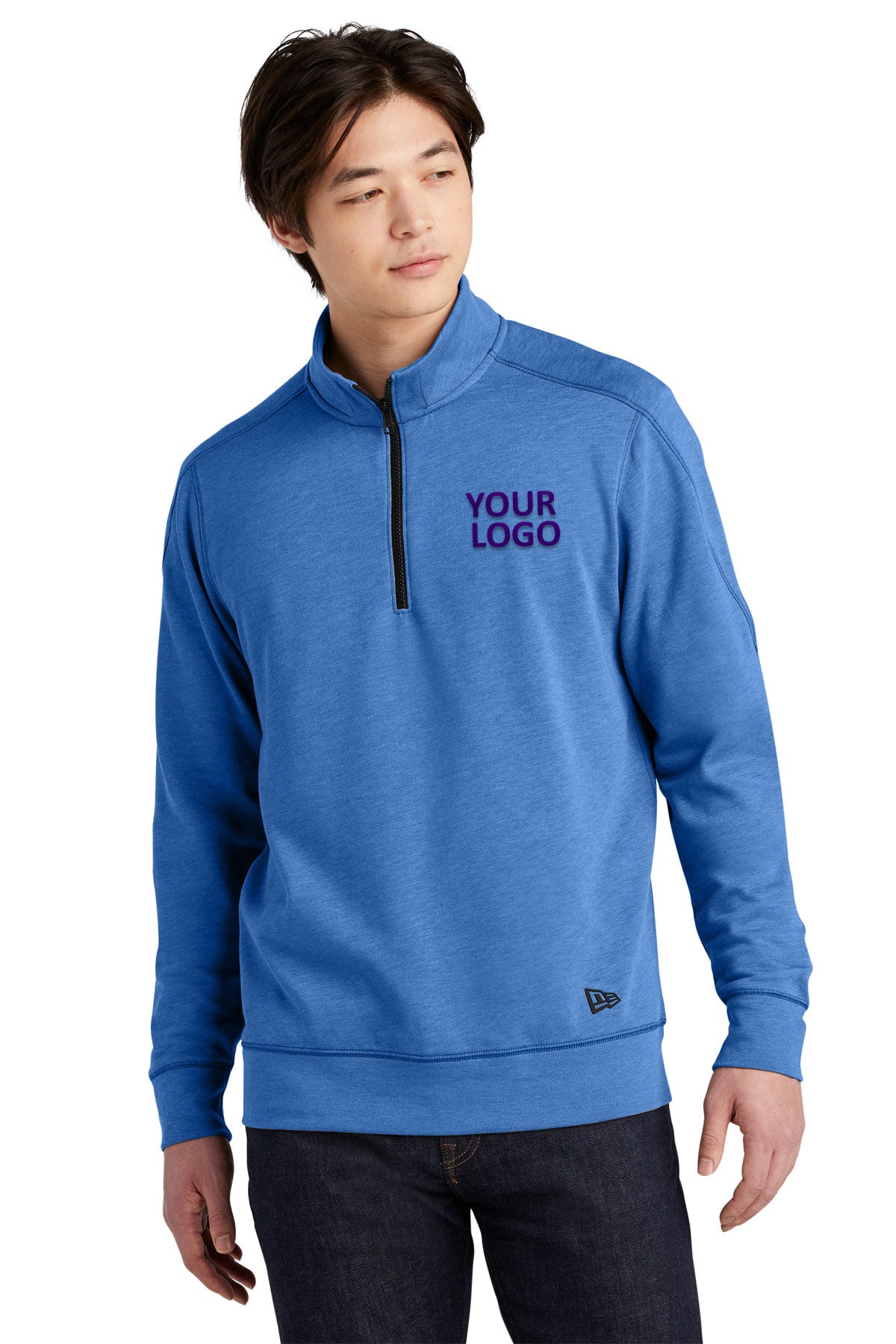 new era royal heather nea512 business sweatshirts with logo