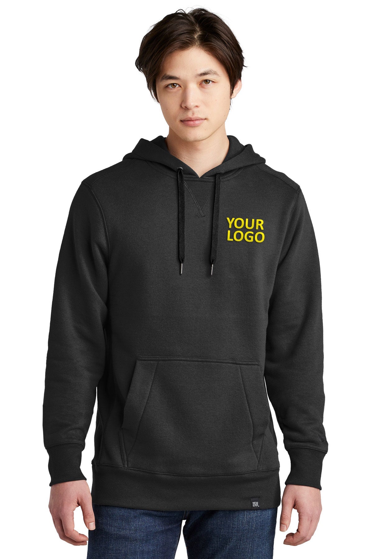 new era black nea500 sweatshirts with company logo